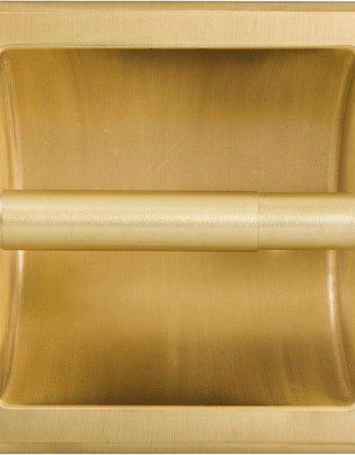 Load image into Gallery viewer, Recessed Gold Toilet Paper Holder, Wall Mounted Heavy Duty Metal with Rear Mounting Bracket, in Wall, Easy Installation, Satin Brass
