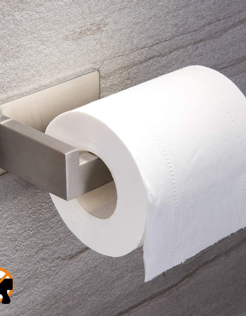 Load image into Gallery viewer, Self Adhesive Toilet Tissue Holder for Toilet Roll Bathroom Stick on Wall Stainless Steel Brushed
