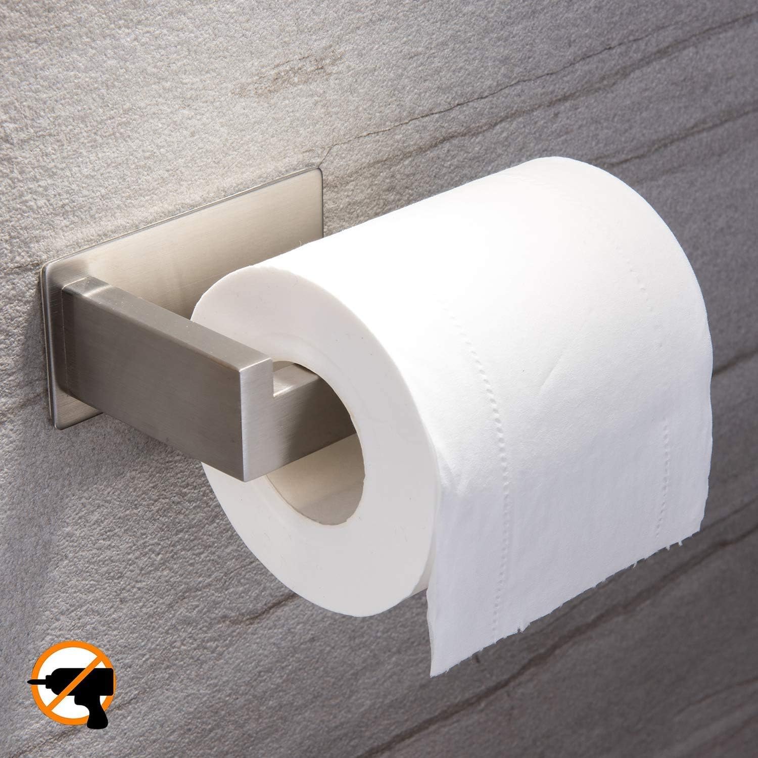 Self Adhesive Toilet Tissue Holder for Toilet Roll Bathroom Stick on Wall Stainless Steel Brushed