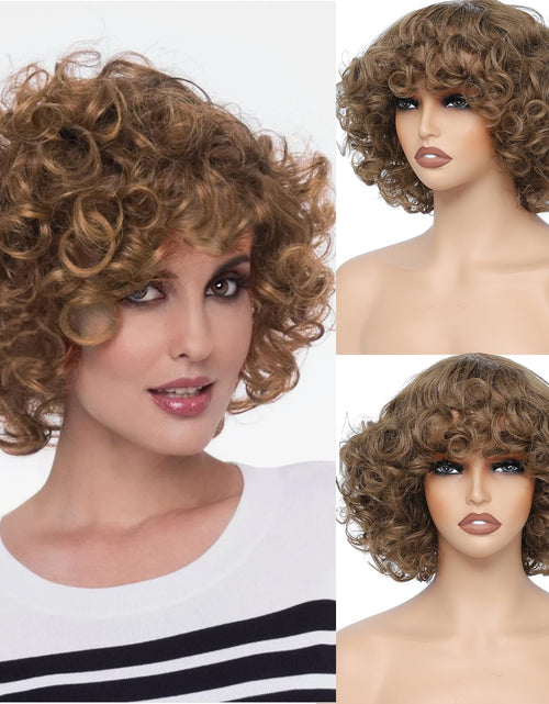 Load image into Gallery viewer, Short Wigs for America Women Curly Wig Natural Looking for Daily Use Party and Cosplay (light brown)
