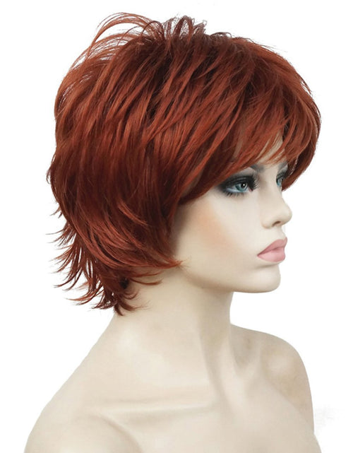 Load image into Gallery viewer, Short Layered Shaggy Wavy Full Synthetic Wigs 130 Copper Red
