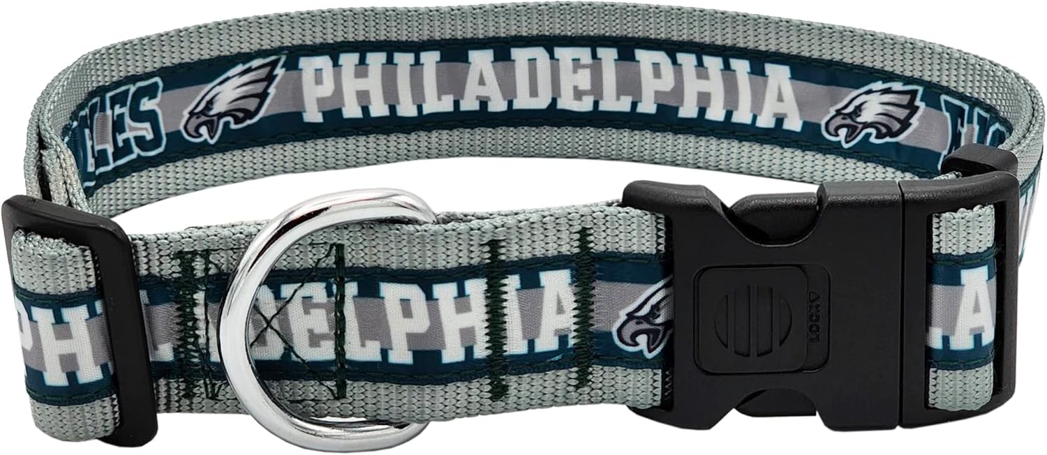 NFL Philadelphia Eagles Licensed PET COLLAR, Large - Heavy-Duty, Strong, and Durable Dog Colla