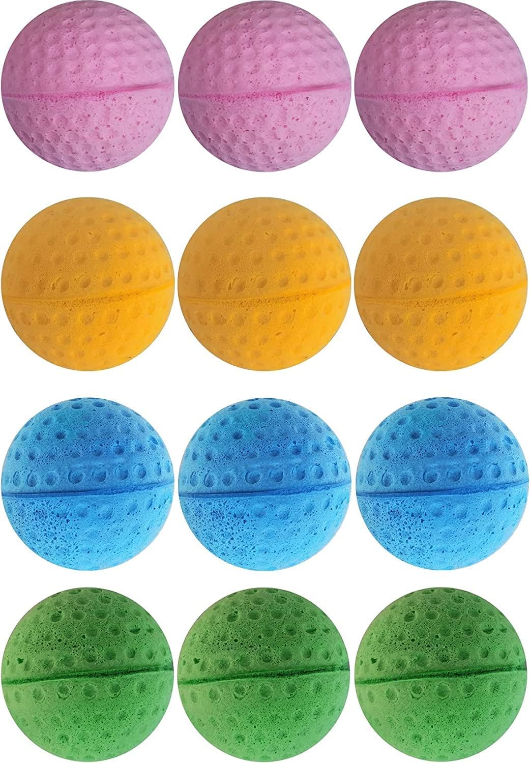 Cat Foam Ball Cat Sponge Ball Toy Cat Soccer Ball Toy (Golf Foam Sponge Ball, Count, 48)