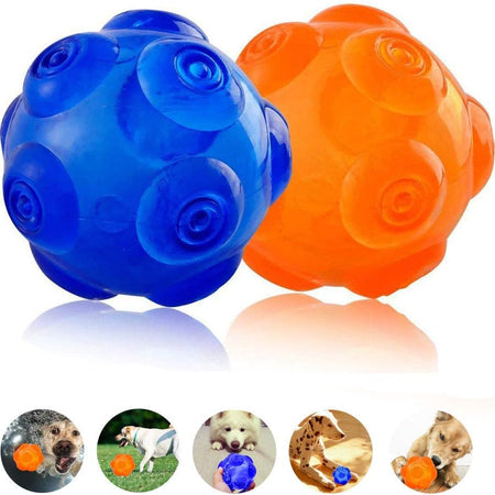 Dog Toy Squeaky Ball, Toxic Rubber Squeeze Bouncey Pet Suqaiky Interactive Toy for Medium Large Dog [Floatable on Water,3.5"]