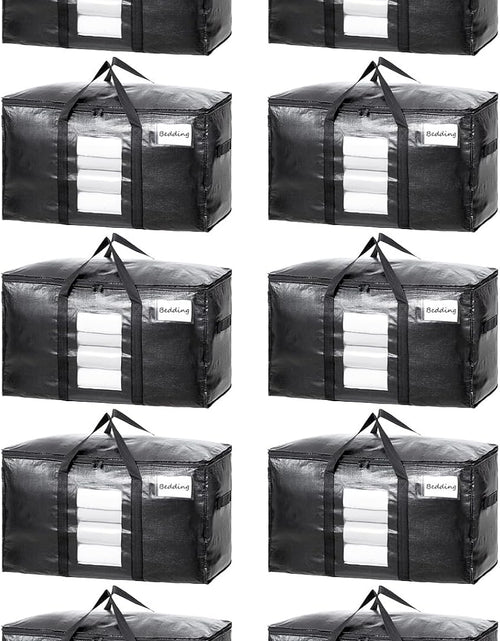 Load image into Gallery viewer, Extra Large Moving Bags, 10 Pack Black Heavy Duty Totes For Storage, Wrap Around Handles, Storage Bags for Space Saving Moving Storage
