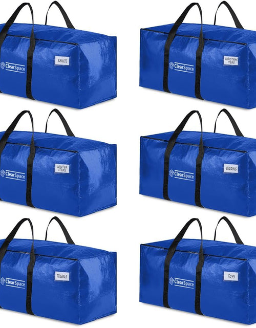 Load image into Gallery viewer, Heavy Duty Moving Bags or Storage Bags – Large Moving Boxes with Backpack Straps, Zippers &amp; Handles, 6 pack
