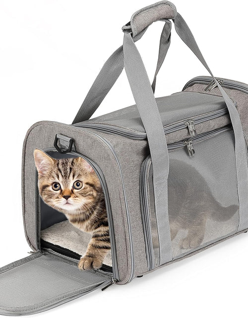 Load image into Gallery viewer, Pet Carrier, Cat Carrier, Dog Carrier, Cat Bag Carrier, Cat Travel Carrier, Soft Cat Carrier - Grey

