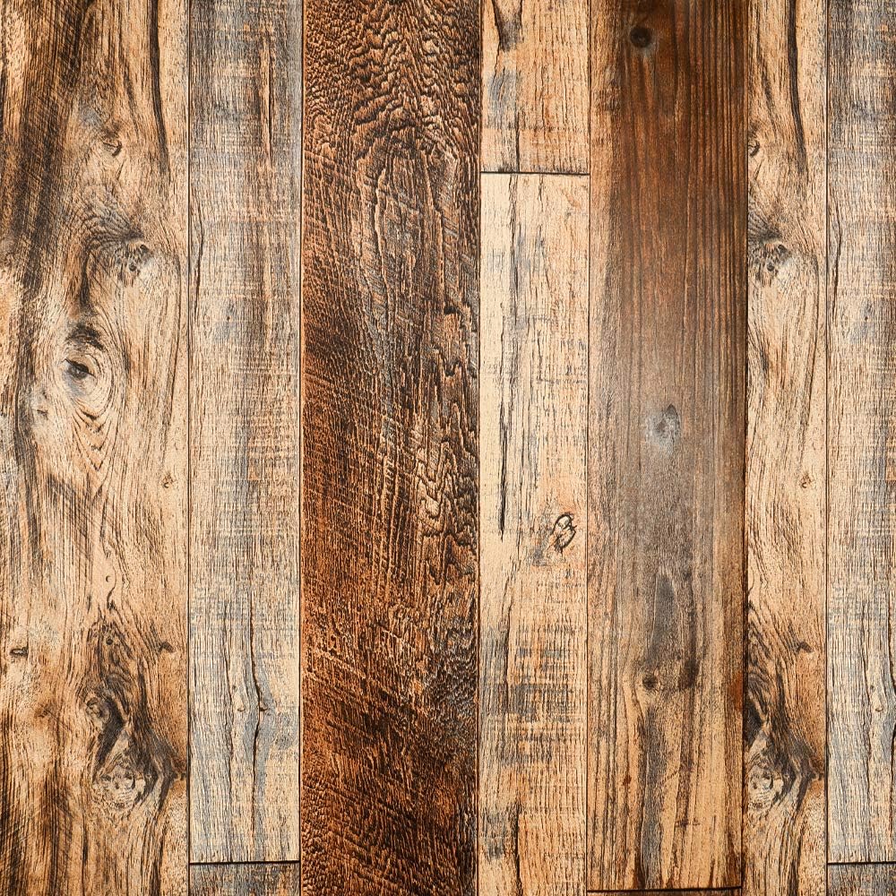 Brown Wood Peel and Stick Wallpaper 17.8" X 118.8" Self Adhesive Removable Decorative Film Wood Grain