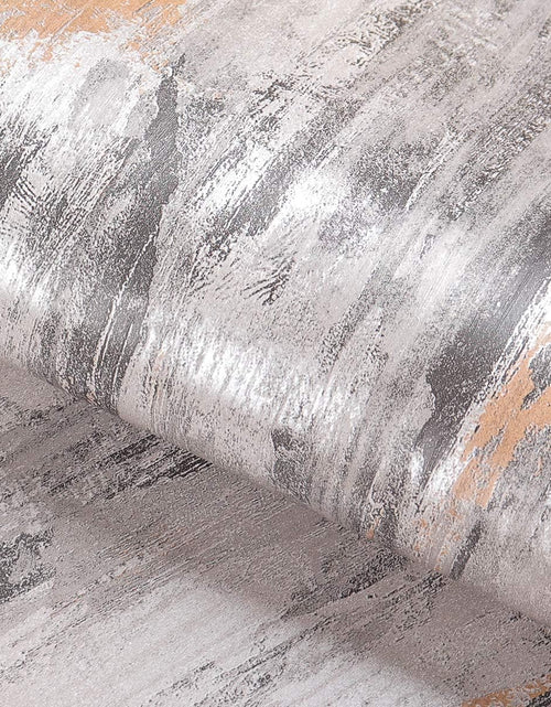 Load image into Gallery viewer, Metallic Concrete Wallpaper Peel and Stick for Bedroom Vinyl Concrete Contact Paper for Walls, Grey Silver, 15.8x78.8 inches
