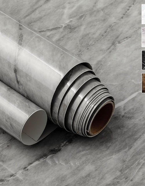 Load image into Gallery viewer, Marble Peel and Stick Wallpaper (24&quot; x 78.7&quot;, High-Gloss, Deep Gray) Self-Adhesive Renter Friendly Contact Paper Removable Waterproof
