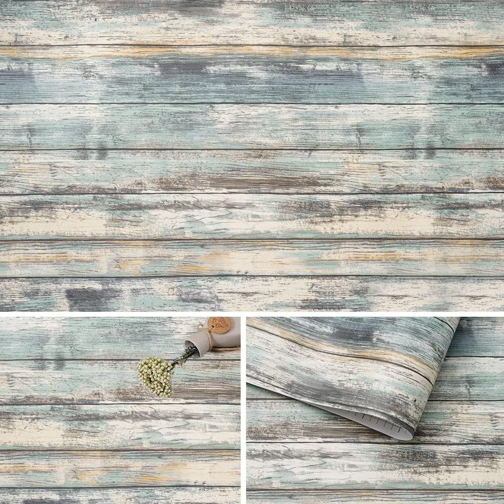 17''x120'' Self-Adhesive Removable Peel and Stick Wallpaper Vinyl Decorative Wood Plank Film Vintage