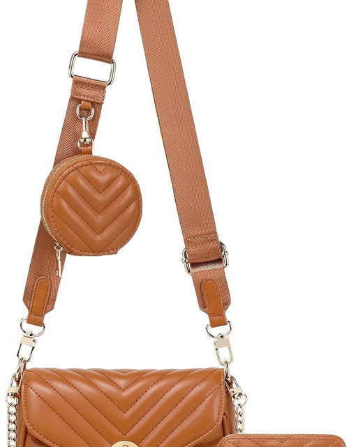 Load image into Gallery viewer, Quilted Crossbody Bags for women Designer Shoulder Handbags Small Purse, Dark Brown
