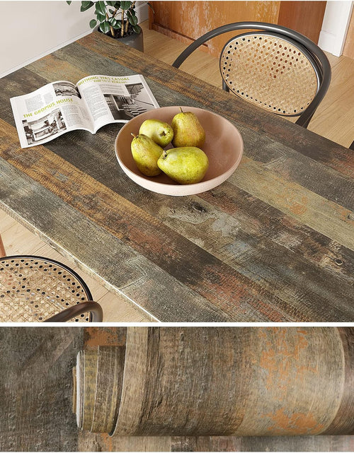 Load image into Gallery viewer, Chipped Paint Wood Contact Paper for Countertops Waterproof Brown Peel and Stick Shiplap Wallpaper 15.7&#39;&#39;x118&#39;&#39;
