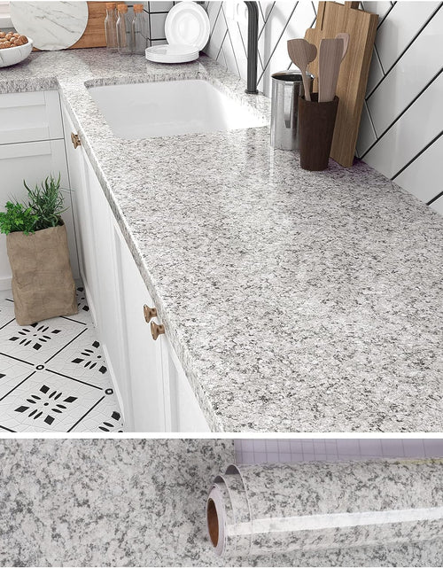 Load image into Gallery viewer, Countertops Waterproof Self Adhesive Grey Granite Wallpaper Peel and Stick, 15.7&#39;&#39;x118&#39;&#39; Granite
