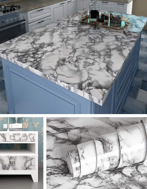 Load image into Gallery viewer, Marble Kitchen Countertop Peel and Stick Wallpaper Table Desk Furniture Counter Top Covers 15.8x78.8 in
