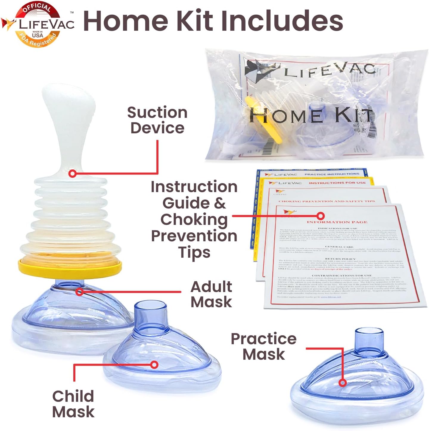 Portable Suction Rescue Device, First Aid Kit for Kids and Adults, Portable Airway Suction Device for Children and Adults