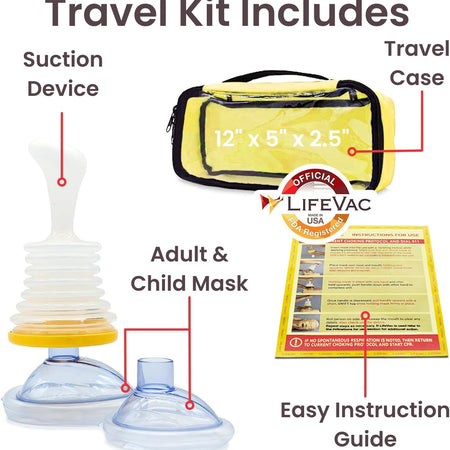 Yellow Travel Kit - Portable Suction Rescue Device, First Aid Kit for Kids and Adults