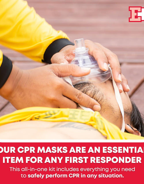 Load image into Gallery viewer, First Aid Adult and Infant CPR Mask Combo Kit with 2 Valves with Pair of Vinyl Gloves
