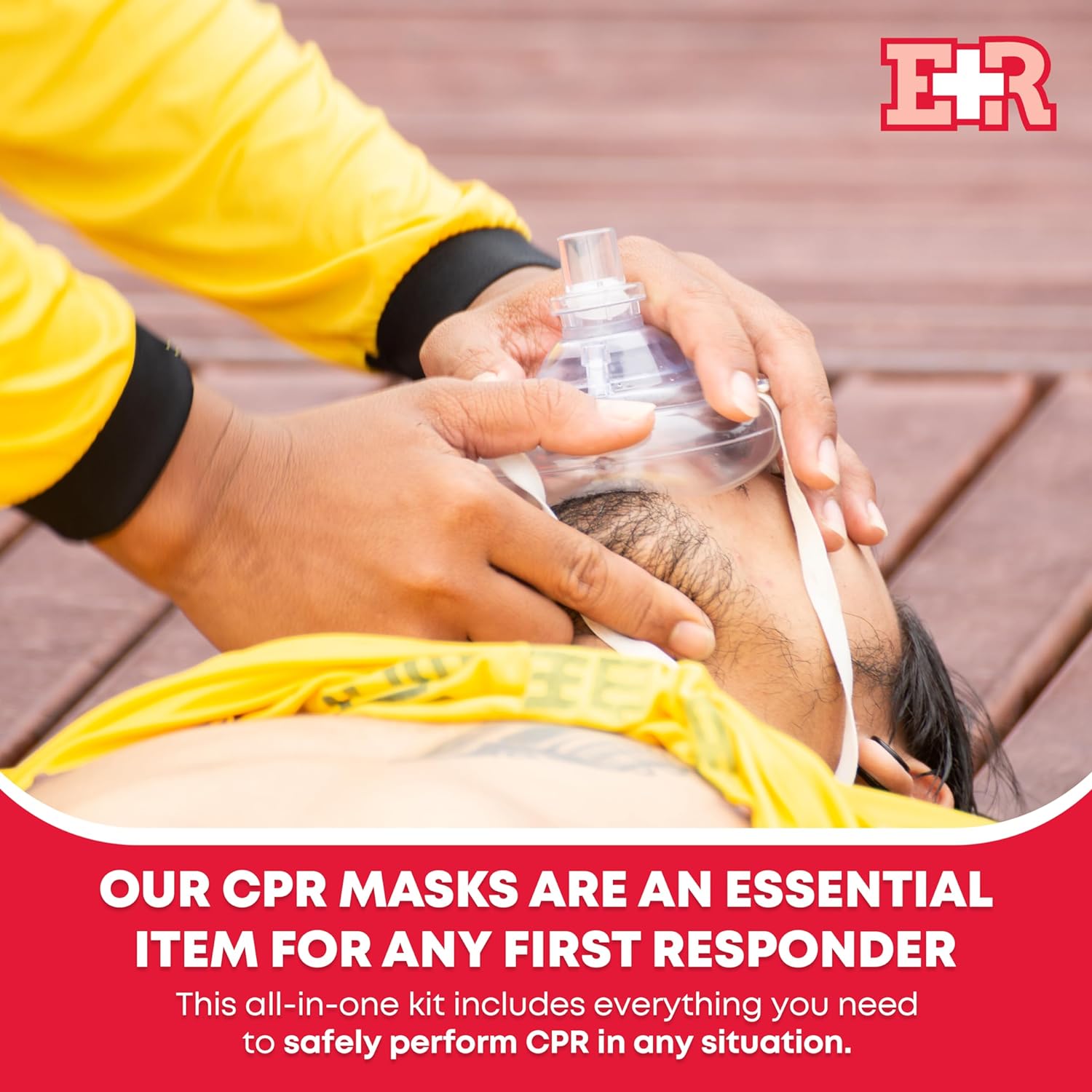 First Aid Adult and Infant CPR Mask Combo Kit with 2 Valves with Pair of Vinyl Gloves