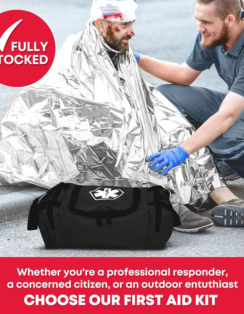 Load image into Gallery viewer, First Responder Fully Stocked Trauma First Aid Kit – Black

