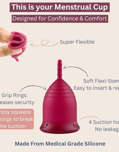 Load image into Gallery viewer, Menstrual Cup with Sterilizing Cup - Reusable, Easy to Use, Small Size

