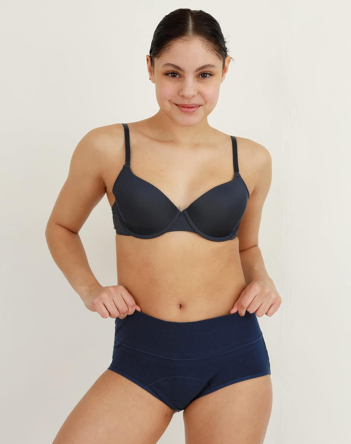 Women's Period Underwear High Waisted Postpartum Menstrual Panties 3 Pack, Dark Vintage
