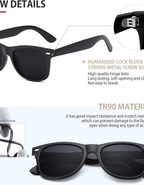 Load image into Gallery viewer, Men Polarized Sunglasses for Mens and Womens, Black Retro Sun Glasses Driving Fishing UV Protection
