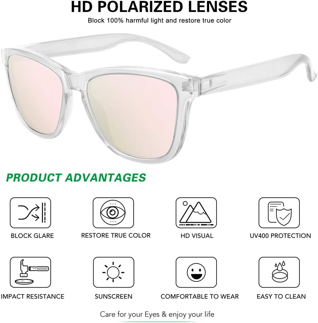 Polarized Sunglasses for Women Men Classic Retro Designer Style