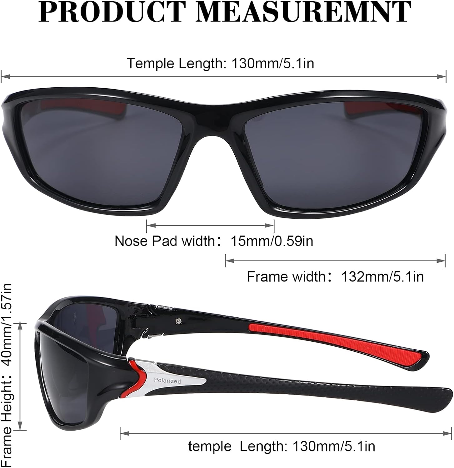 4 Pieces Men Polarized Sunglasses with UV Protection Driving Glasses Sports for Sport Outdoor Activities (Classic Colors)