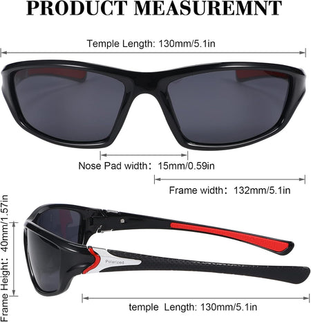 4 Pieces Men Polarized Sunglasses with UV Protection Driving Glasses Sports for Sport Outdoor Activities (Classic Colors)