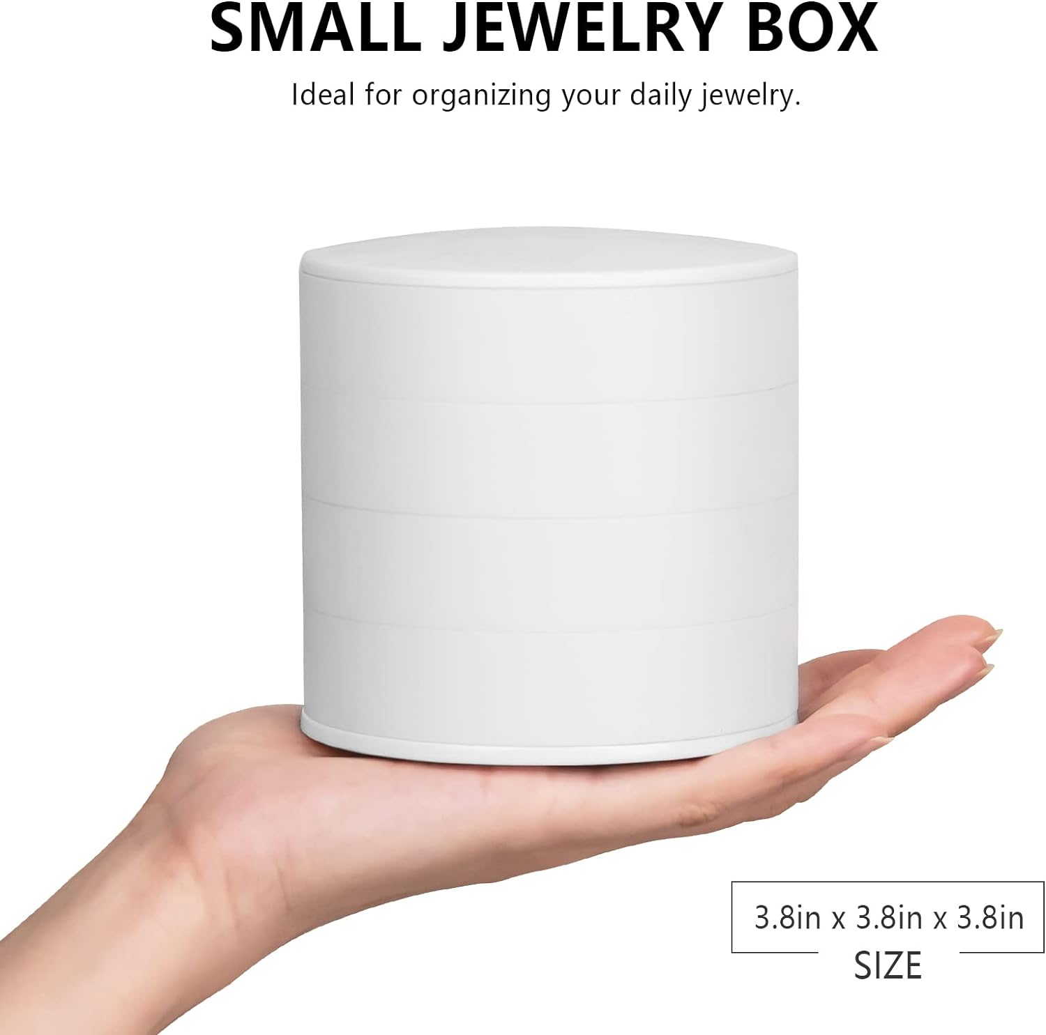 Small Jewelry Storage Box Earring Holder for Women, 5-Layer Rotating Travel Jewelry Tray Case