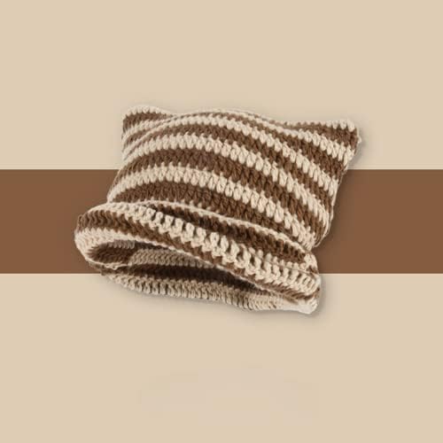 Crochet Hats for Women Cat Beanie Vintage, Fox Hat Grunge Accessories, Brown