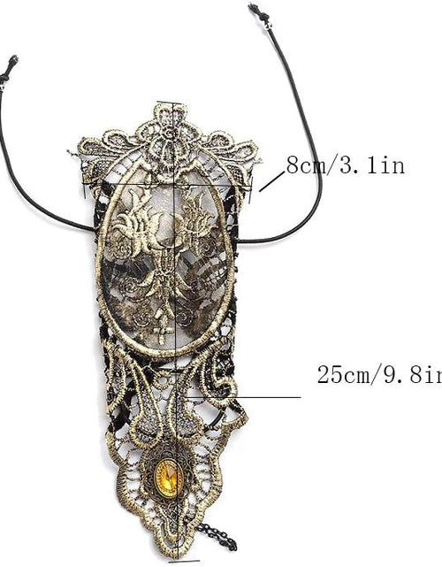 Load image into Gallery viewer, Bronzing Fingerless Gloves Women Gothic Floral Lace Steampunk Wristband, 1 Pair Small Size
