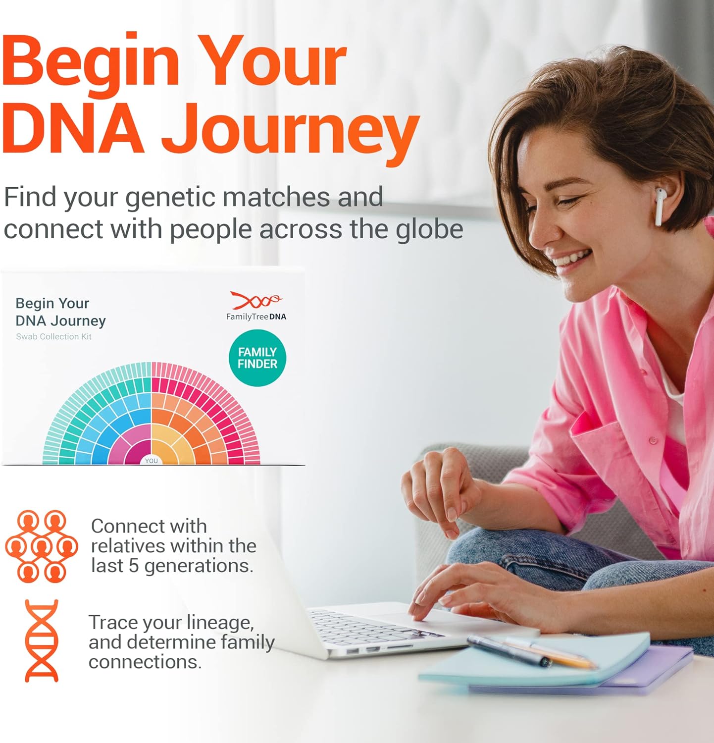 Ancestry & DNA Test Kit, Discover Your Origins & Unlock Your Geographic Roots, Connect with Your DNA Relatives