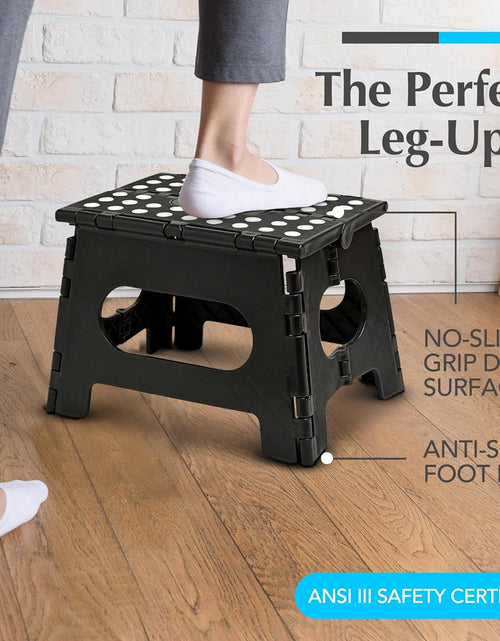 Load image into Gallery viewer, Handy Laundry - Folding Step Stool is Sturdy Enough to Support Adults and Safe Enough for Kids, Black
