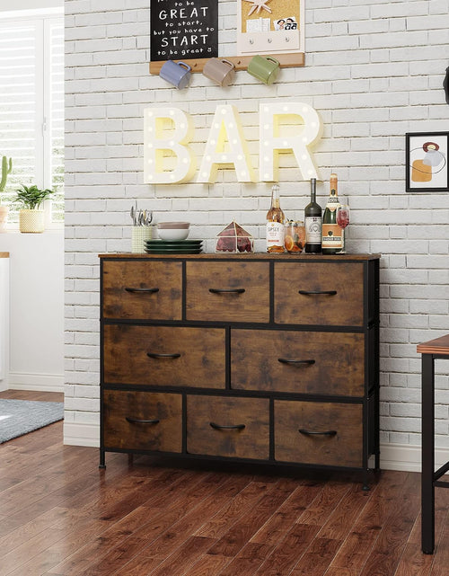 Load image into Gallery viewer, Fabric Dresser for Bedroom - Storage Drawer Unit as TV Stand for 32-43 inch TVs - Wide Dresser with 8 Large Deep Drawers
