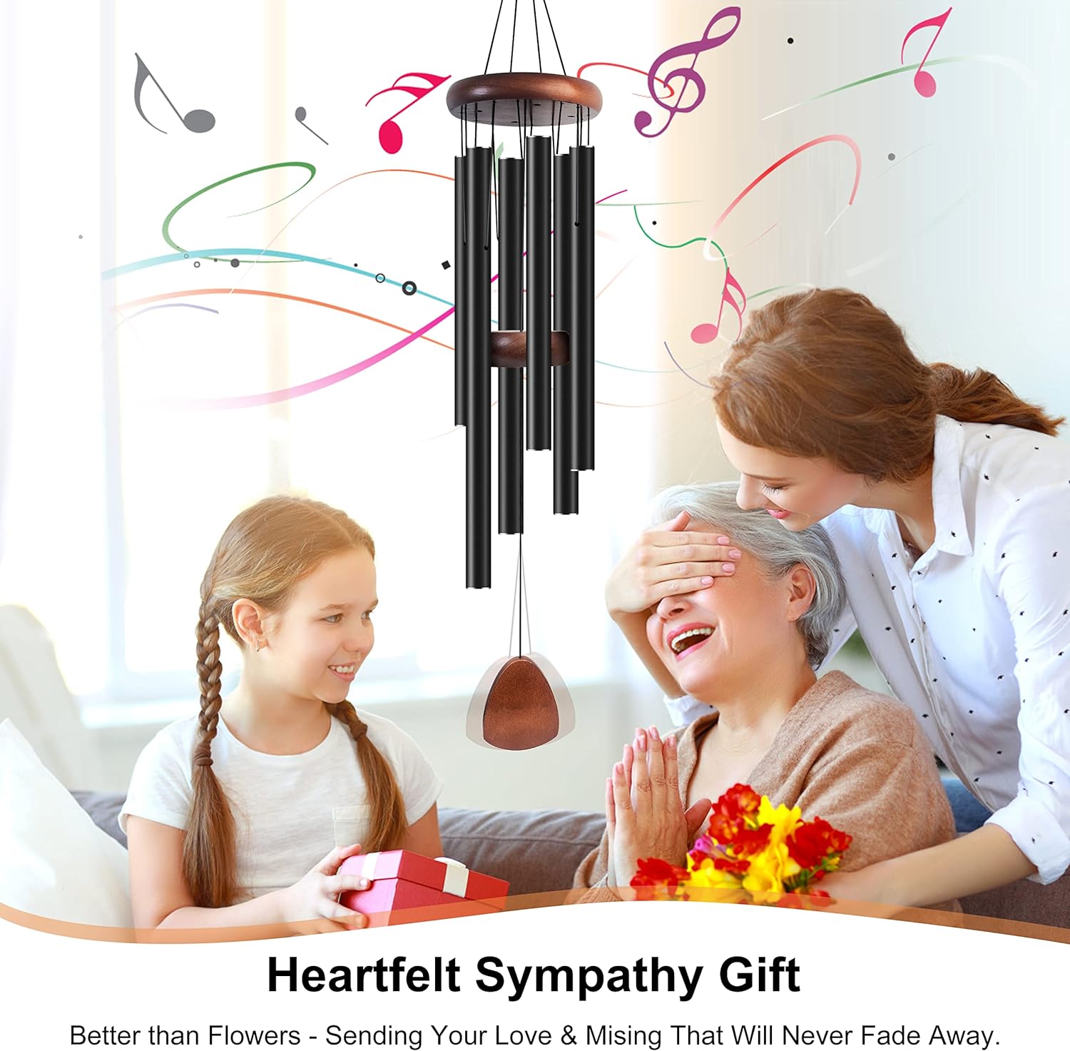 Large Aluminium Wind Chimes 37" Inches to Create a Zen Atmosphere Suitable for Outdoor