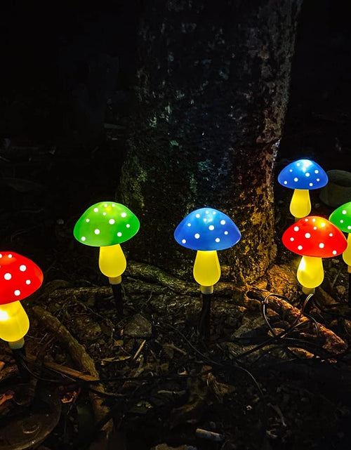 Load image into Gallery viewer, Outdoor Solar Mushroom Lights LED Solar Garden Decor Stake Lights, 8 Lighting Modes Solar Yard Ornament Lights (1 Pack 6 Mushrooms)
