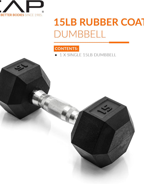 Load image into Gallery viewer, Barbell Coated Dumbbell Weight, Chrome Handle, 15 lb
