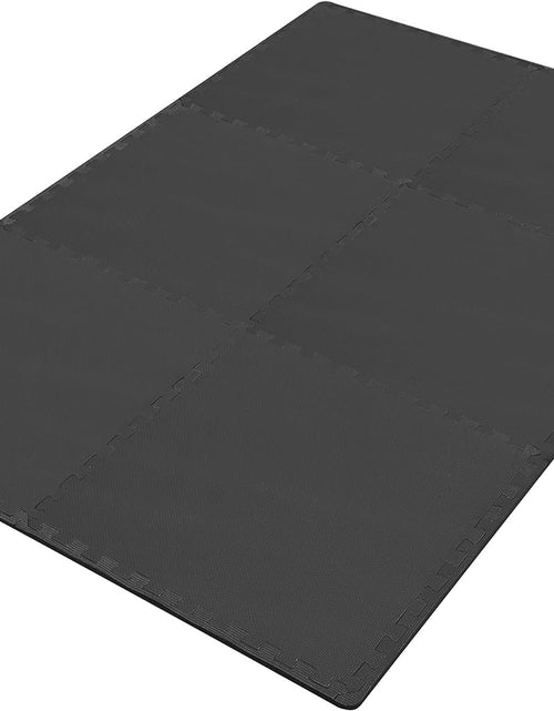 Load image into Gallery viewer, Fitness Puzzle Exercise Mat with EVA Foam Interlocking Tiles for MMA, Exercise, Gymnastics, Black, 1/2&quot; Thick, 24 Square Feet
