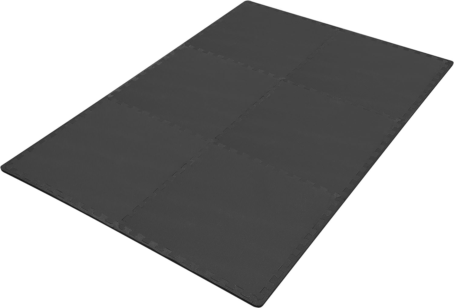 Fitness Puzzle Exercise Mat with EVA Foam Interlocking Tiles for MMA, Exercise, Gymnastics, Black, 1/2" Thick, 24 Square Feet