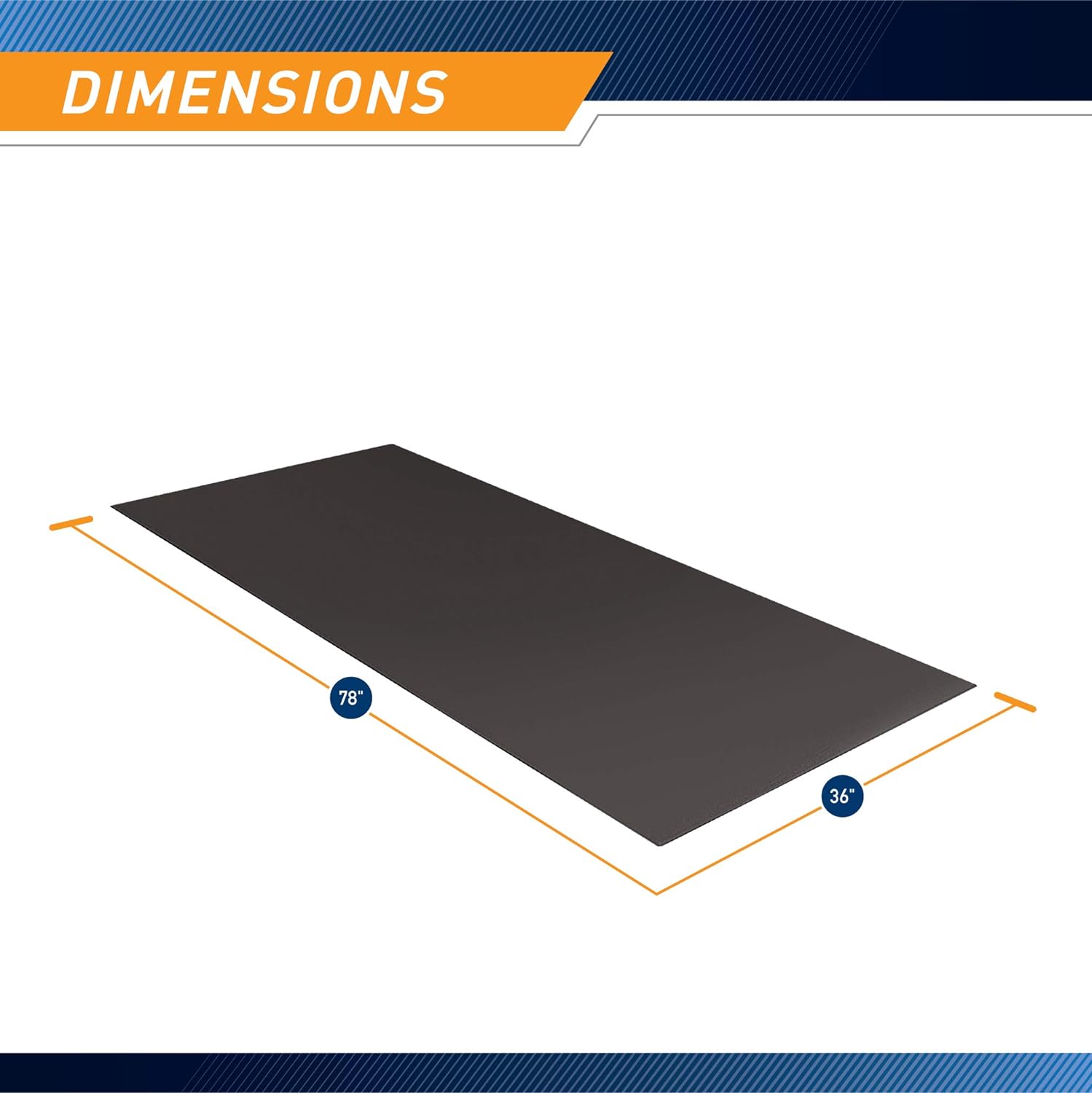 Fitness Equipment Mat and Floor Protector for Treadmills, Exercise Bikes, and Accessories (Regular 78")