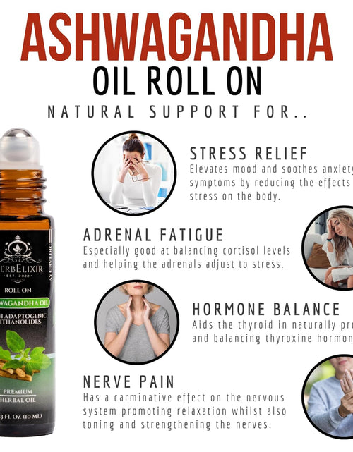 Load image into Gallery viewer, Ashwagandha Oil Roll On - for Stress Relief, Hormone Balance, Thyroid Support - 10ml
