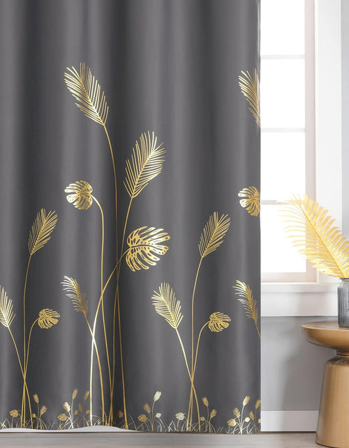 Load image into Gallery viewer, Dark Grey Blackout Curtains &amp; Drapes 84 Inch Length 2 Panels Set for Living Room, Thermal Insulated Room Darkening Gold
