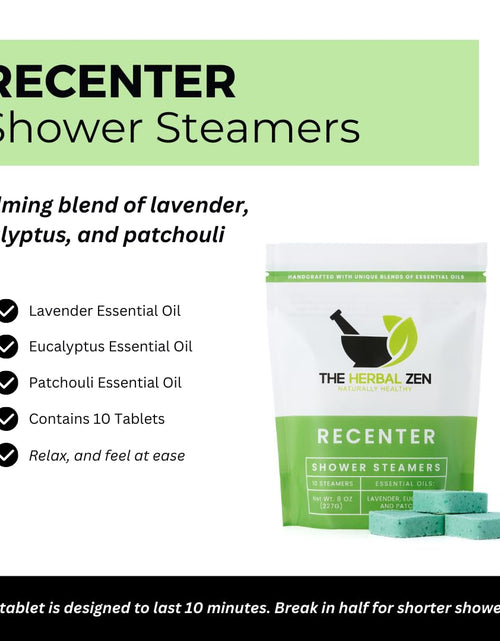 Load image into Gallery viewer, Recenter Shower Steamers Aromatherapy with Lavender and Eucalyptus Essential Oils, Bath Steamer for Women and Men
