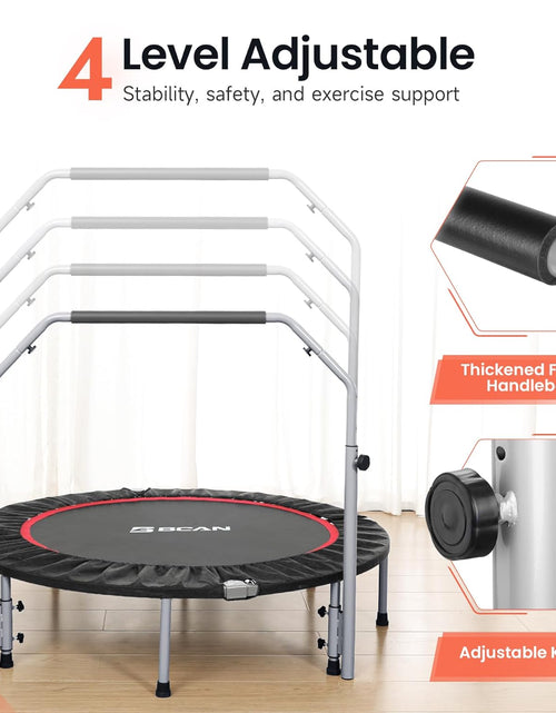 Load image into Gallery viewer, Foldable Mini Trampoline Max Load 330lbs/440lbs, Fitness Rebounder with Adjustable Foam Handle, 40-Inch
