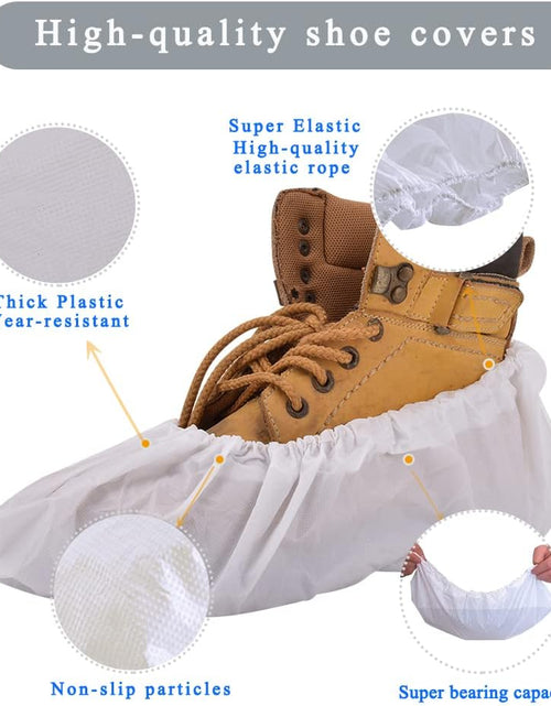 Load image into Gallery viewer, Shoe Covers Disposable,200Pack（100 Pairs）Boot Covers Waterproof Non Slip, White
