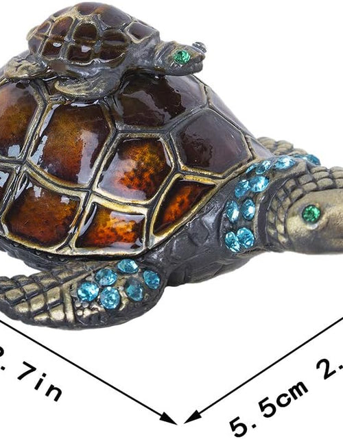Load image into Gallery viewer, Mother and Baby Turtle Figurines Jewelry Trinket Boxes Hinged Collectible Figurines

