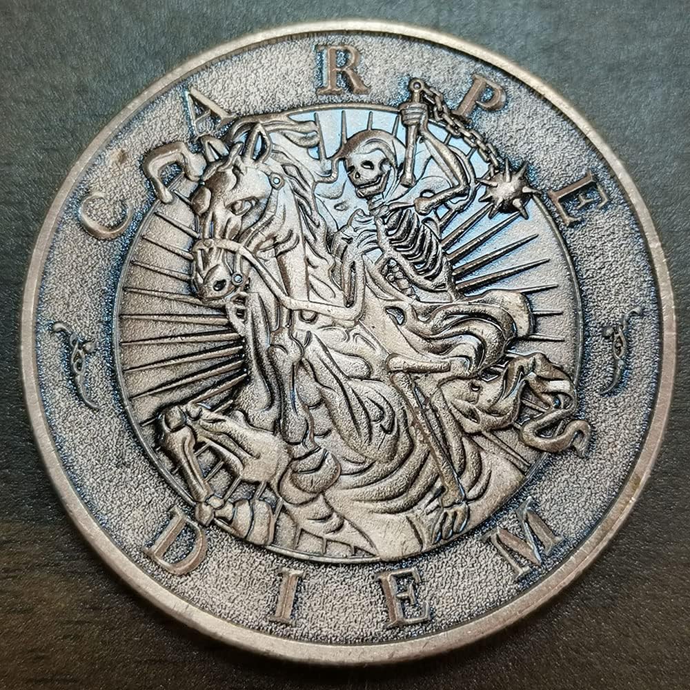 Memento Mori Medal Carpe Diem Stoicism Souvenior Coins Antique Finish