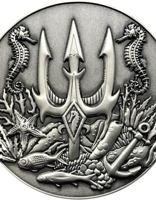 Load image into Gallery viewer, Poseidon - Large Collectible Display Coin, includes Stand, 3D Dual-Sided, 2.75&quot;, 4oz, Zinc Alloy
